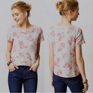 Anthropologie. Postmark Printed Boucle Terry Te. Gray/Pink. Size XS.